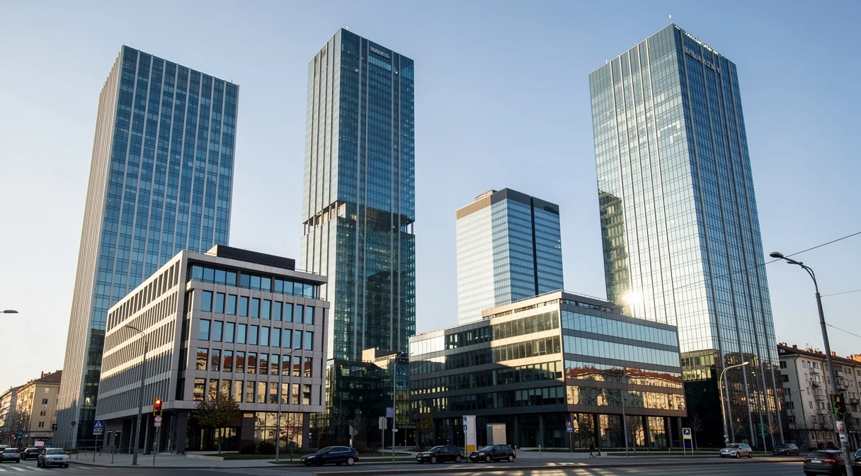 Skyline moderne du quartier d'affaires de Sofia, capitale de la Bulgarie