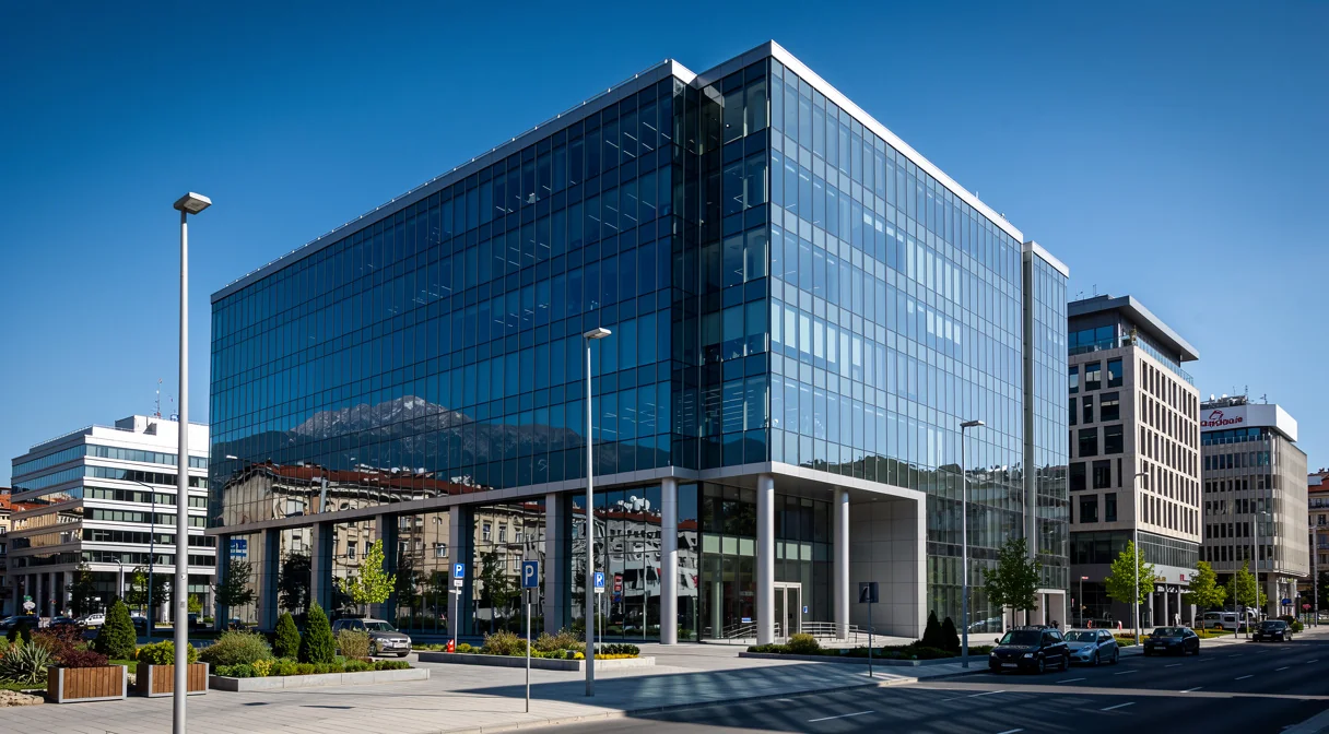 Immeuble de bureaux moderne dans le quartier d'affaires de Sofia en Bulgarie